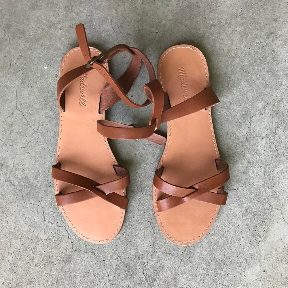 Madewell Criss Cross Leather Sandal size 9